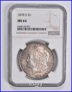 MS64 1878-S Morgan Silver Dollar NGC 3701