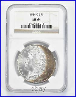 MS64 1884-O Morgan Silver Dollar Graded NGC Rainbow Toned 8334