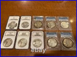 MS64 MORGAN SILVER DOLLARS PCGS / NGC? 1878-1904? P S O Mints Coin Lot