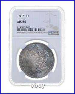 MS65 1887 Morgan Silver Dollar Graded NGC 4687
