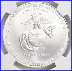 MS70 2005 P MS70 Marine Corps Commemorative Silver Dollar NGC