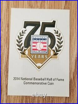 Mets Lbl 2014 P NGC MS70 Curved Silver Dollar Baseball Hall Of Fame Coin & Card