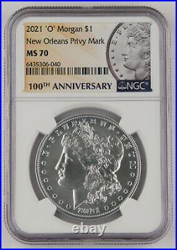Morgan 2021 O $1 Silver Dollar New Orleans NGC MS70 GEM BU Centennial Label