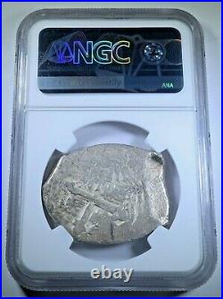 NGC 1706-14 Mexico Silver 8 Reales Genuine 1700's Spanish Dollar Pirate Cob Coin