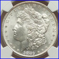 NGC Certified MS65 Morgan Silver Dollar 1881-S, Lustrous obv small rainbow rev