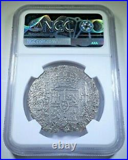 NGC Hartwell Shipwreck 1700's Mexico Silver 8 Reales Old Spanish Dollar Cob Coin