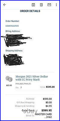 NGC MS 70 Morgan 2021 Silver Dollar CC Privy Mark! Confirmed Pre-Order 11/21