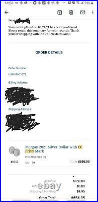 NGC MS 70 Morgan 2021 Silver Dollar CC Privy Mark! & NGC MS 70 Morgan 2021 O