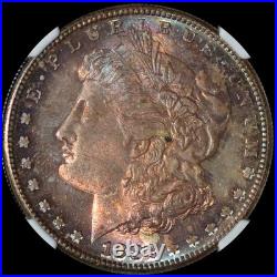 NGC MS64 1882-S $1 Morgan Silver Dollar beautiful toning both side
