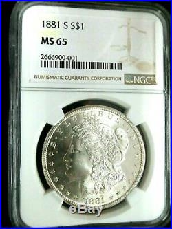 NGC MS65-US 1881 Morgan Silver Dollar GEMBU Scarce