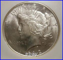 Ngc Ms63 1922-d Peace 90% Silver Dollar Bu Nice Strike