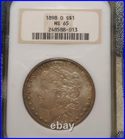 Ngc Ms65 1898-o Morgan 90% Silver Dollar Some Toning