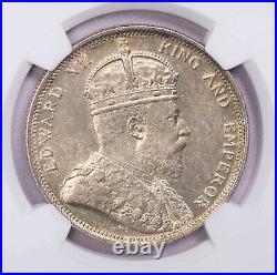Ngc-ms63 1904b Straits One Dollar Silver Luster Bu
