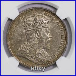 Ngc-ms64 1904b Straits One Dollar Silver Toned Top Grade