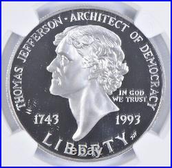 PF70 1993-S UC Thomas Jefferson Commemorative Silver Dollar NGC