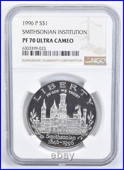 PF70 1996-P UC Smithsonian Commemorative Silver Dollar NGC