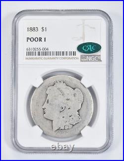 Poor 1 1883 Morgan Silver Dollar CAC NGC Low Ball 8166