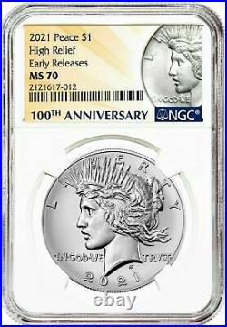PreSale Peace 2021 $1 High Relief Silver Dollar NGC MS70 Early Releases