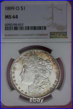 Rainbow Toned Colors 1899 O MS 64 Morgan Silver Dollar NGC Graded Certified 82