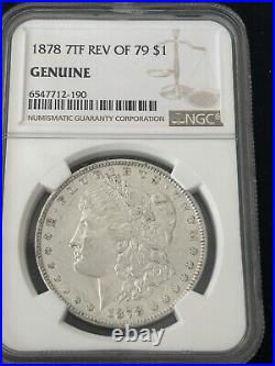 SASA 1878 morgan silver dollar 7TF Rev Of 79 Ngc Graded Genuine