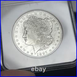 SASA 1897-S $1 MORGAN SILVER DOLLAR SAN FRANCISCO MINT NGC MS63 Red field