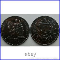 SCC Guatemala Un Peso 1894! OVERWEIGHT 0.4 GRAMS. 900 Silver Dollar Crown