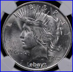 Set Of Four Ngc Gem Bu Dollars 1921 Morgan &1922 1923 1924 Peace Dollars But