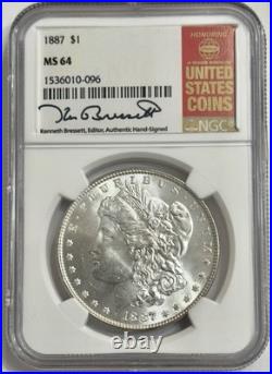 Silver Morgan Dollar 1887 NGC MS64 Honoring Red Book Label $1 Dollar Coin