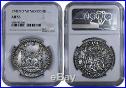 Spanish colonial, Mexico, Pillar Dollar / 8 Reales, 1742. NGC AU53