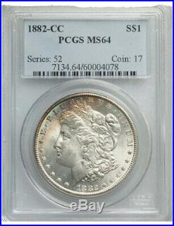 TASTE THE RAINBOW BRITE! 1882-Carson City $1 Morgan Silver Dollar NGC MS64