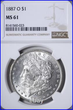 UNCIRCULATED 1887-O Morgan Silver Dollar NGC MS61 WXPB UNCIRCULATED 1887-O Morgan Silver Dollar NGC MS61 WXPB
