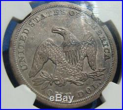 Very Stunning 1846 Seated Liberty Dollar Super Color Au-50 Ngc