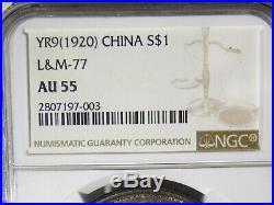 YR9 1920 CHINA S $1 L&M-77 1920 L&M 77 Dollar NGC AU55 Toned Certified AU Coin